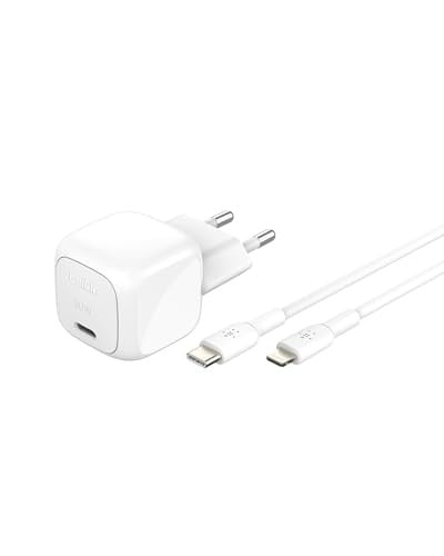 Belkin BoostCharge Compacte USB-C Wandlader 30W met USB-C naar Lightning Kabel - Wit