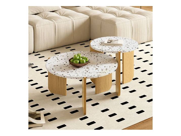 OKWISH Couchtisch Sofa-Beistelltisch (2-St), Moderner zusammensetzbarer Couchtisch-Set
