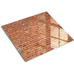 GLASPLATTE 60x52 cm Ziegelmauer