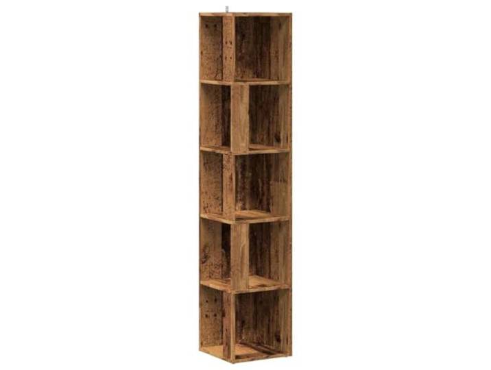 MNCVXAXG Eckschrank aus Spanplatte, antikes Holz, 33 x 33 x 165 cm Platzsparendes Design für Ecken, glatte Oberfläche, einfache Reinigung, inklusive Wandbefestigung