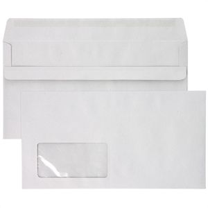 Mailmedia Briefumschläge grau, Kompaktbrief, mit Fenster, selbstklebend, 75g/m², 1000 Stück
