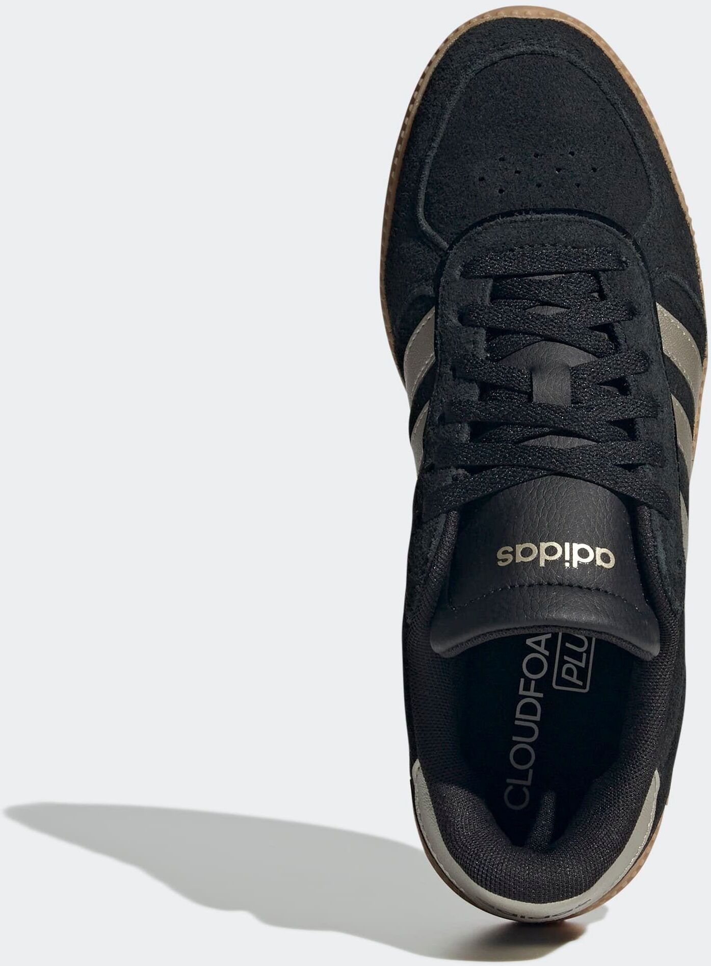 Sneaker ADIDAS SPORTSWEAR "BREAKNET SLEEK", Damen, Gr. 41, cschwarz, cybemt, gum3, Leder, Synthetik, Schuhe Sneaker, inspiriert vom Design des adidas handball spezial cschwarz, cybemt, gum3 41