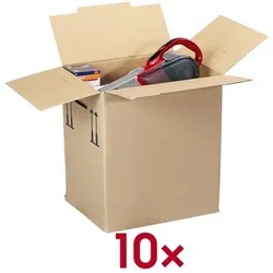 Nestler 10er-Pack Umzugskartons 44,4 x 36,9 x 50,0 cm, max. 40 kg braun
