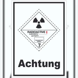 HB-Druck Aufkleber radioaktive Stoffe Achtung Radioactive I-WEISS A2 (420x594mm)