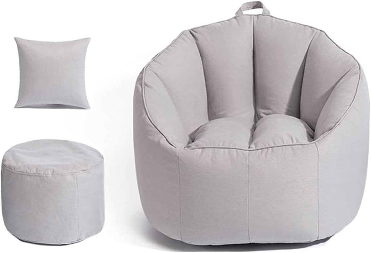 Zitzak Stoelhoes Luie Lounger Bankhoes Lichtgrijs