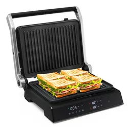 Helloshop26 - Multifunktionaler Elektrogrill 35 x 30 x 14 cm 5 Automatikprogramme ergonomischer Sitz modernes Design aus schwarzem 20_0020915