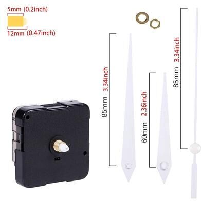 Uplift Picks Long Shaft Silent Quartz Clock Movement With Hands b