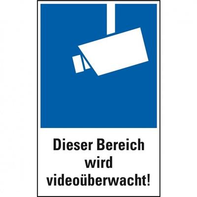 Schild I Hinweis-Kombischild Dieser Bereich wird videoüberwacht, Kunststoff, 200x300mm