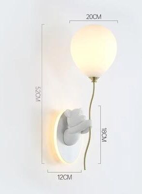 Uplift Picks Nordic Bear Balloon Wall Lamp Kids Bedroom Bedside Light d