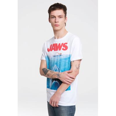 T-Shirt LOGOSHIRT "Jaws", Herren, Gr. 4XL, weiß, 100% Baumwolle, bedruckt, normal, Rundhals, Shirts T-Shirt, mit kultigem Print