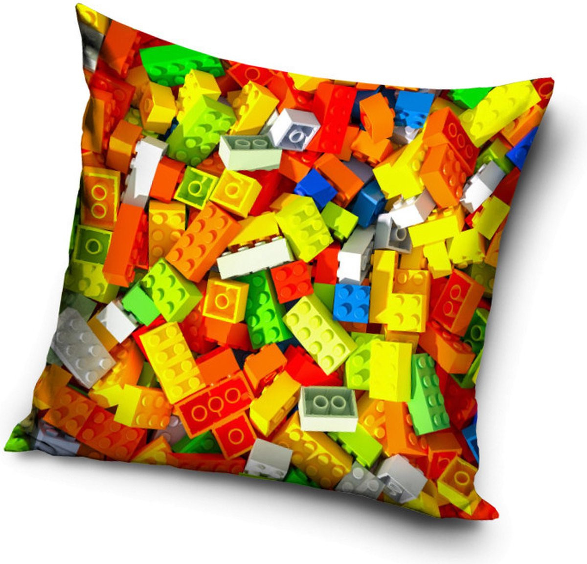 Sierkussen Bricks Lego met polyester vulling, 40 x 40 cm