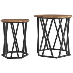 vidaXL Couchtisch 2 pcs Altholz Ingenieure Holz und Stahl