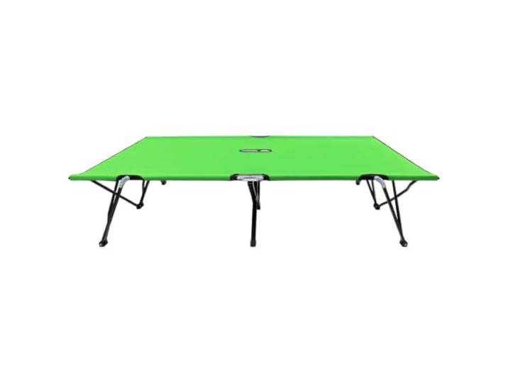 POUFGDR Liegestuhl, faltbar, 2-Sitzer, Stahl, Grün, für Camping Polyester 600D, wasserdicht, rostfreier Rahmen 240 kg, kompakt faltbar, einfacher Transport, Verwendung im Freien