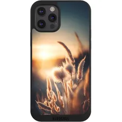 Nivocase Handyhülle für Apple iPhone 12 Pro Max Hülle NIVOpure Case Schwarz Natur Sonne Pampasgras (Apple iPhone 12 Pro Max), Smartphone Hülle, Schwarz