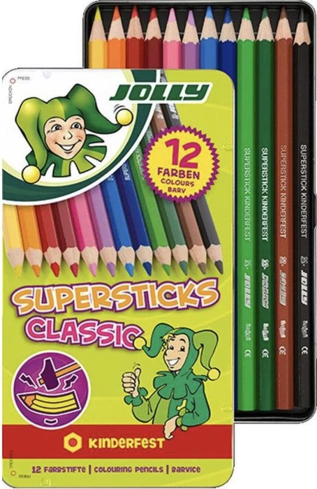 JOLLY SUPERSTICKS CLASSIC KINDERFEST Buntstifte farbsortiert, 12 St.
