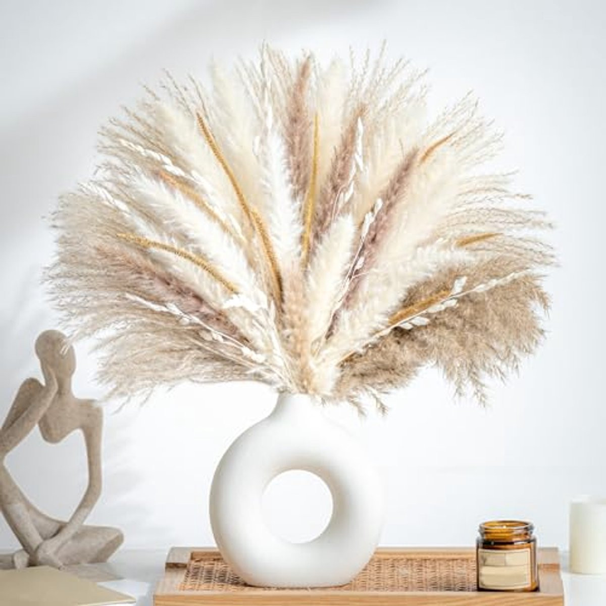 Gedroogd Pampasgras Boeket van 70 Stuks - Natuurlijk Beige - Huisdecoratie