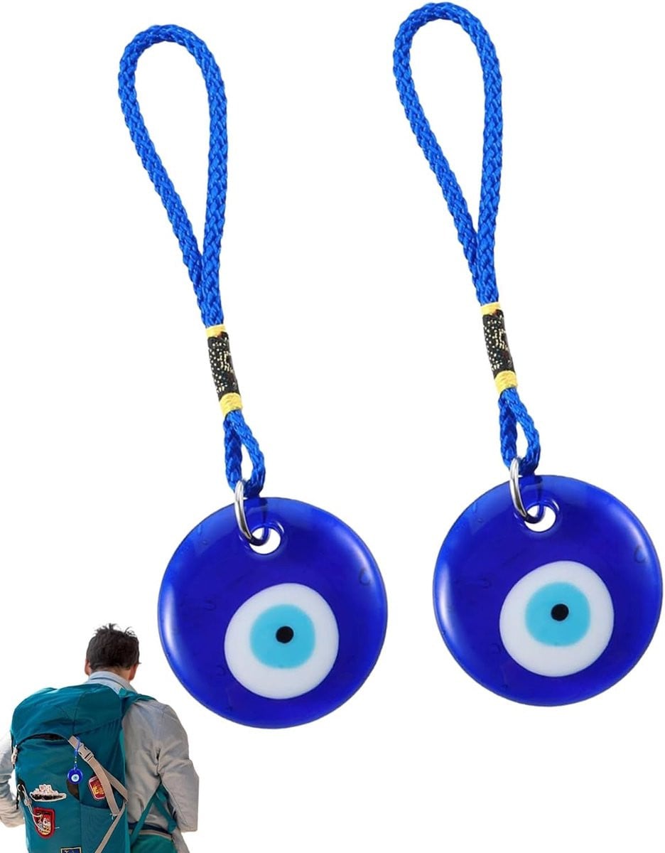 Blauwe glazen boze oog hanger - Turkse Griekse talisman amulet voor bescherming en geluk - Decoratie voor huis en auto