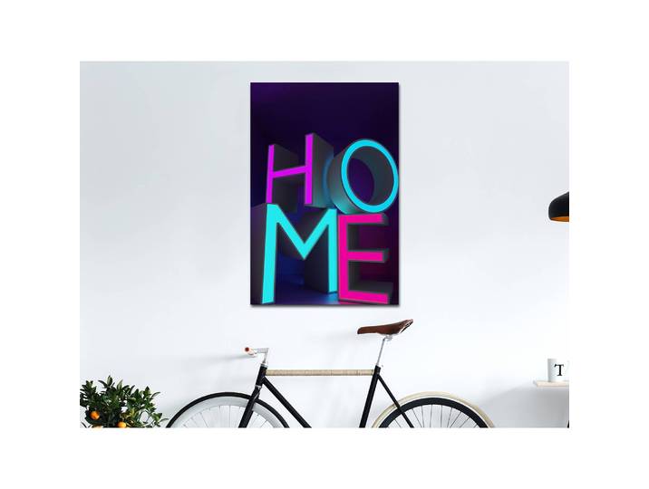 Tableau déco Home Neon Lin Mauve 60 x 90cm
