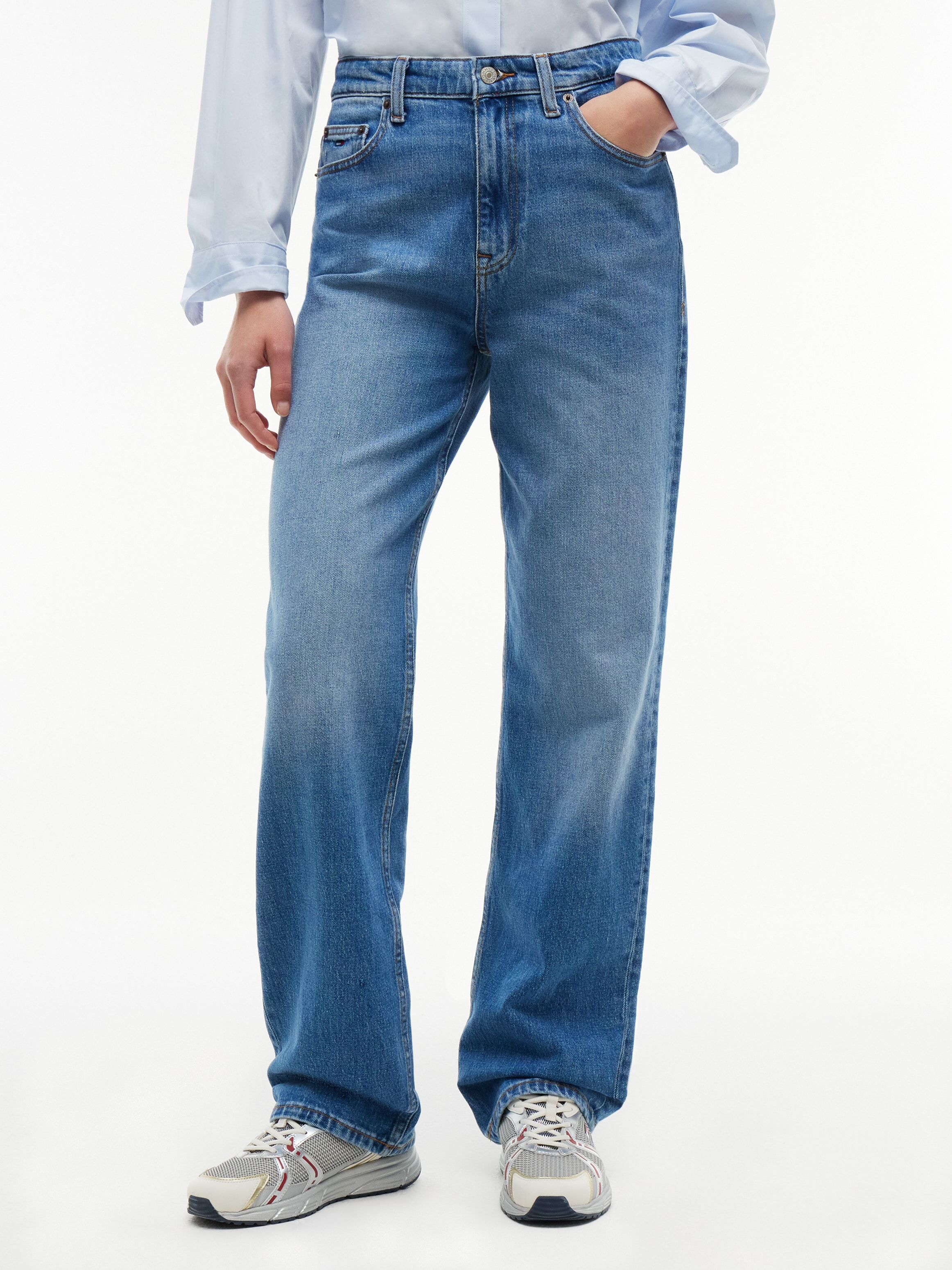 Tommy Jeans "LAYLA HR SLIM STR" High Waist, Baumwoll-Qualität denim medium 32, Länge 28