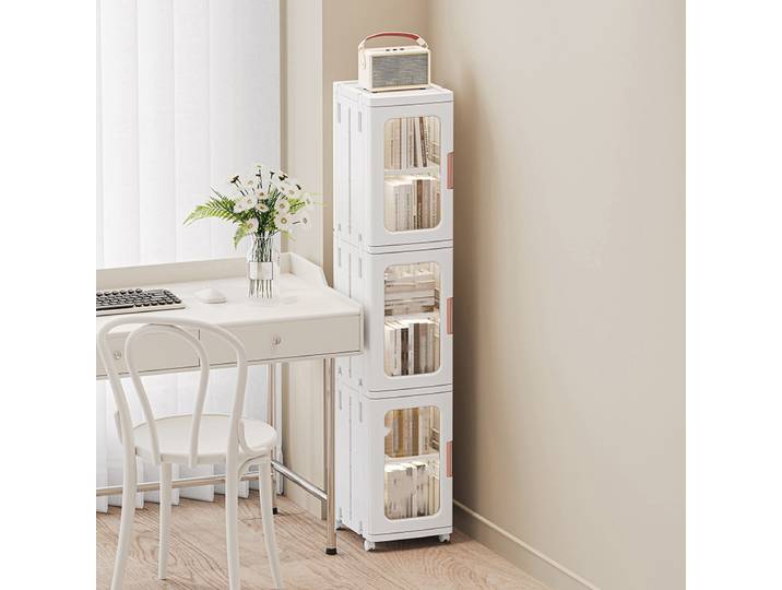 Armoire de rangement craquelée, armoire étroite pliable, armoire de rangement divers pour salle de bain, cuisine multicouche légère de luxe pour la maison