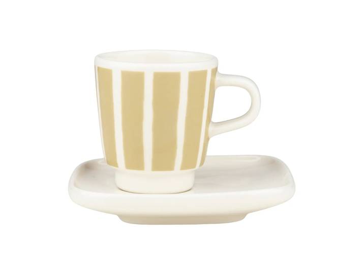 Marimekko Tasse espresso avec soucoupe Piccolo White-sand, 5 cl