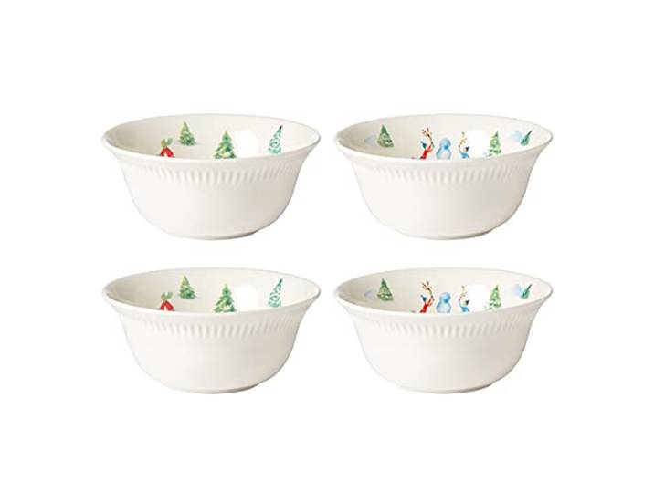 Lenox Profile Snow Day Allzweck-Schüssel-Set, Porzellan, 3,20, Weiß, 473 ml, 4-teilig