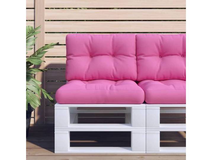 Lot de 2 Coussins de palette-Coussin d'extérieur-Coussin d'assise et dossier rose tissu SHL77247