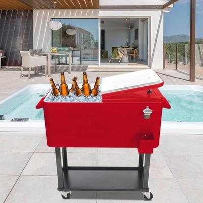 All Categories Goods Rolling Party Cooler Cart With Wheels And Shelf For Patio & Drinks Rolling Party Cooler Cart With Wheels And Shelf For Patio & Drinks
