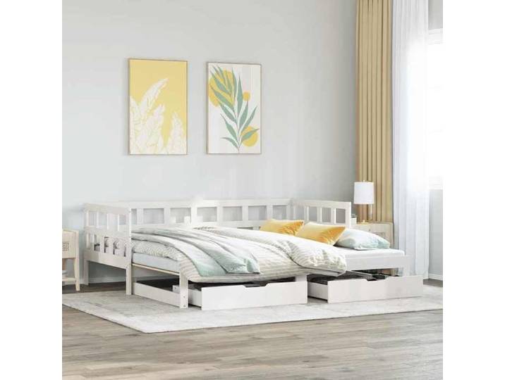 Lit de jour et lit gigogne et tiroirs 90x190 cm bois pin massif canapé-lit lit d'invité lit de jour en bois 3302206