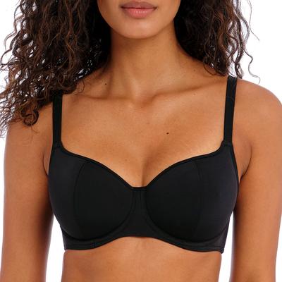 Jewel Cove Underwire Sweetheart Bikini Top by Freya Swim in Plain Black (Size 40 E)