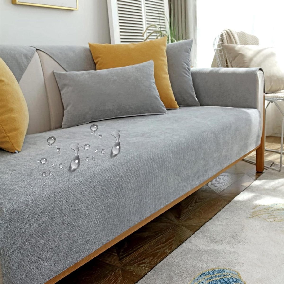 Grijs Bankhoes Waterdicht met Antislip Ontwerp - 30 x 50 cm