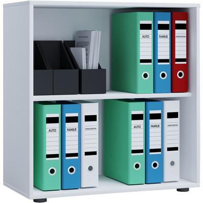 Bücherregal VCM "Holz Büro Regal Bücher Ordner Aktenregal Lona 2f", weiß, B:70cm T:37cm, Regale, Bücherregal