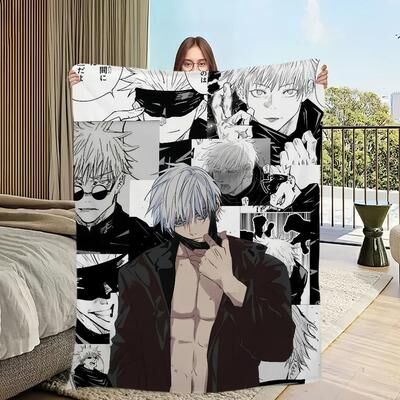 Uplift Picks Gojo Satoru Anime Flannel Throw Blanket Soft Plush Bed Cover 07 28x40in (70x100cm)