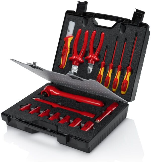 Mallettes compactes, 17 outils, avec outils isolés pour travailler sur des installations électriques Knipex (98 99 11)