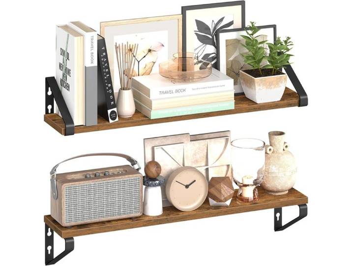 Étagère Murale Tablette Flottante - Lot de 2 2 Façons de Montage 60 cm