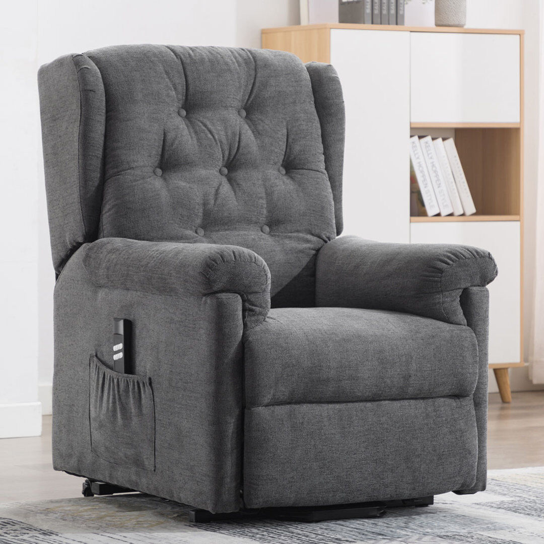 Ebern Designs Warwickshire 79cm Wide Lift Assist Rise Dual Motor Recliner Chair Charcoal 106cm H X 79cm W X 87cm D
