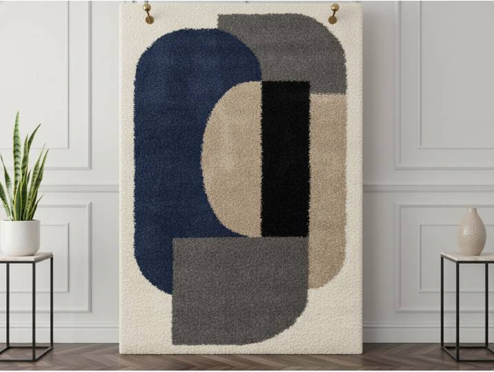 Tapis shaggy EZIO motif abstrait