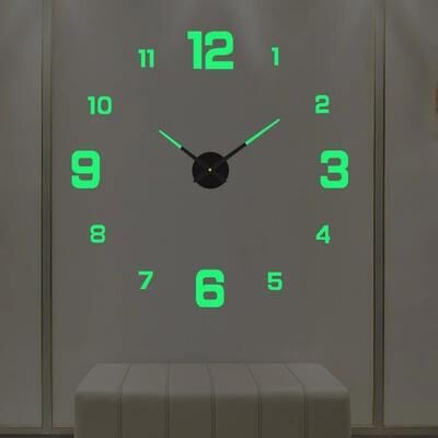Uplift Treasures DIY 3D Luminous Frameless Wall Clock 4 3d 51 Inch(130cm)