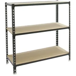 SimonRack Schwerlastregal 900x800x300 mm, 3 Ebenen, Holzböden, 150 kg Tragkraft pro Ebene, Anthrazit - Maderclick