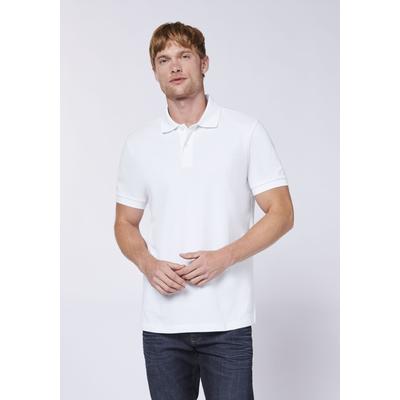 Poloshirt CHIEMSEE, Herren, Gr. S (44/46), weiß (hellweiß), 100% Baumwolle, unifarben, regular fit, ohne Ausschnitt, gerader Abschluss, Shirts, - ideal für Sport & Freizeit