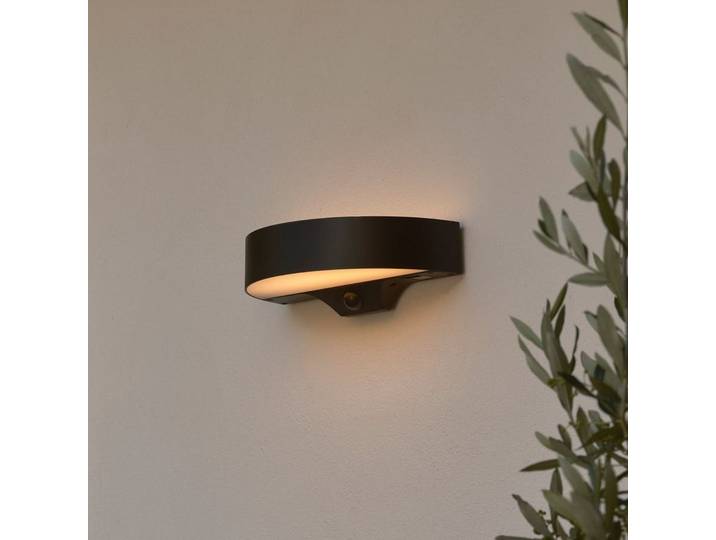 Applique d'extérieur Monay Round Solar, IP44, noir - Nordlux - Terrasse - Scandinave - Plastique - À ampoule unique