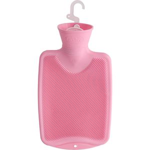 Fashy Wärmflasche Doppellamelle, 6401, 0,8 Liter, rosa, aus PVC