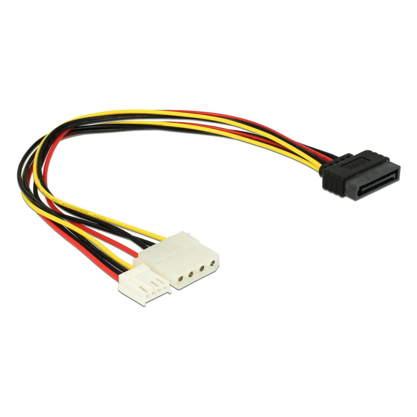 Delock Y-Kabel Power SATA (30 cm, 15 pin S-ATA, 4 pin Floppy, 4 pin Molex) (65227)