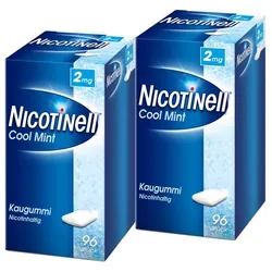 NICOTINELL Kaugummi 2 mg Cool Mint Doppelpack 2X96 St Kaugummi