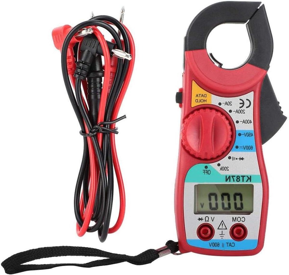 Digitale Stroomtang Ampèremeter Tester voor Elektrische Metingen tot 400A AC/DC en 600V - Rood