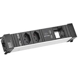 Bachmann Steckdosenleiste 2-fach schwarz 1xUSB 909.0170 IP20