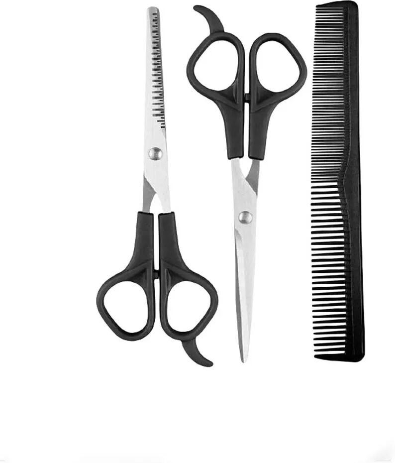 INF Professionelles 3-teiliges Friseurset - Ponyschneideset Schwarz