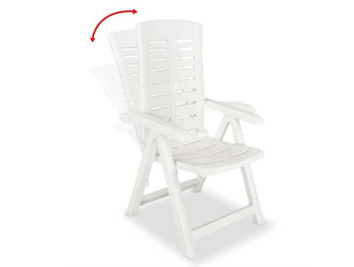 SALE 2025 Lot de 2 fauteuils relax/ - Ensemble de 2 pièces - Chaises inclinables de jardin Plastique Blanc Chill635440