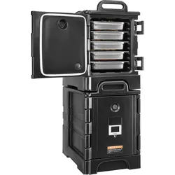 VEVOR Isolierter Speisenbehälterträger Warmhaltebox für Gastronomie 75 L x 2, Speisenbehälter mit Doppelschnallen & Griffen, Speisenbehälterträger Lebensmitteltransportbox für Restaurant