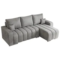 ECKSOFA KIRASSO L Hellgrau Velvet